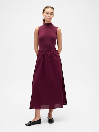 Sleeveless Mockneck Midi Dress | Gap Factory