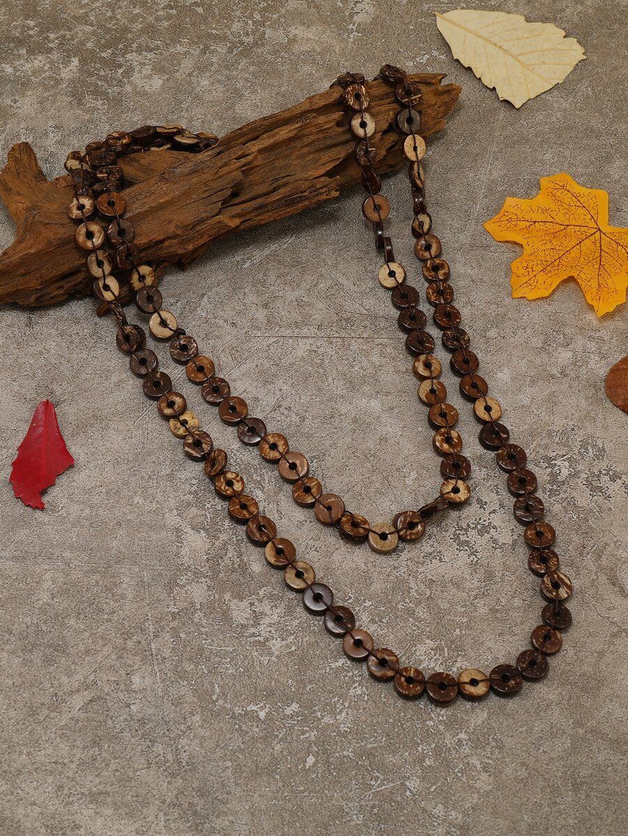 Wood Bead Beaded Necklace | SHEIN