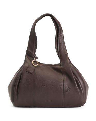 Leather Stanhope Square Large Zip Top Shoulder Bag | TJ Maxx