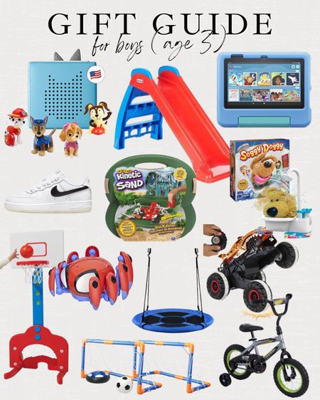 Toddler boy gifts, three year old gifts, gift ideas for three year old, 3, toddler boy gift guide, toddler gifts, tonie box, outdoor toys 

#LTKGiftGuide #LTKkids #LTKHoliday