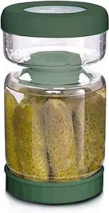 WhiteRhino Glass Pickle Jar,34oz Olive Hourglass Jar with Strainer, Airtight Glass Jar Hourglass ... | Amazon (US)