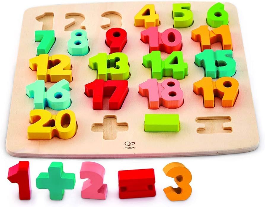 Hape Chunky Number and Counting Puzzle| Early Learning Educational Preschool Toys | Amazon (US)