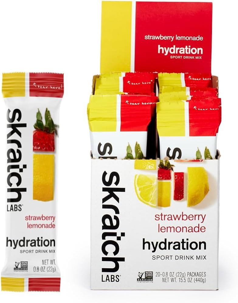 Skratch Labs Hydration Packets Hydration Drink Mix, Strawberry Lemonade (20ct) - Electrolyte Powd... | Amazon (US)