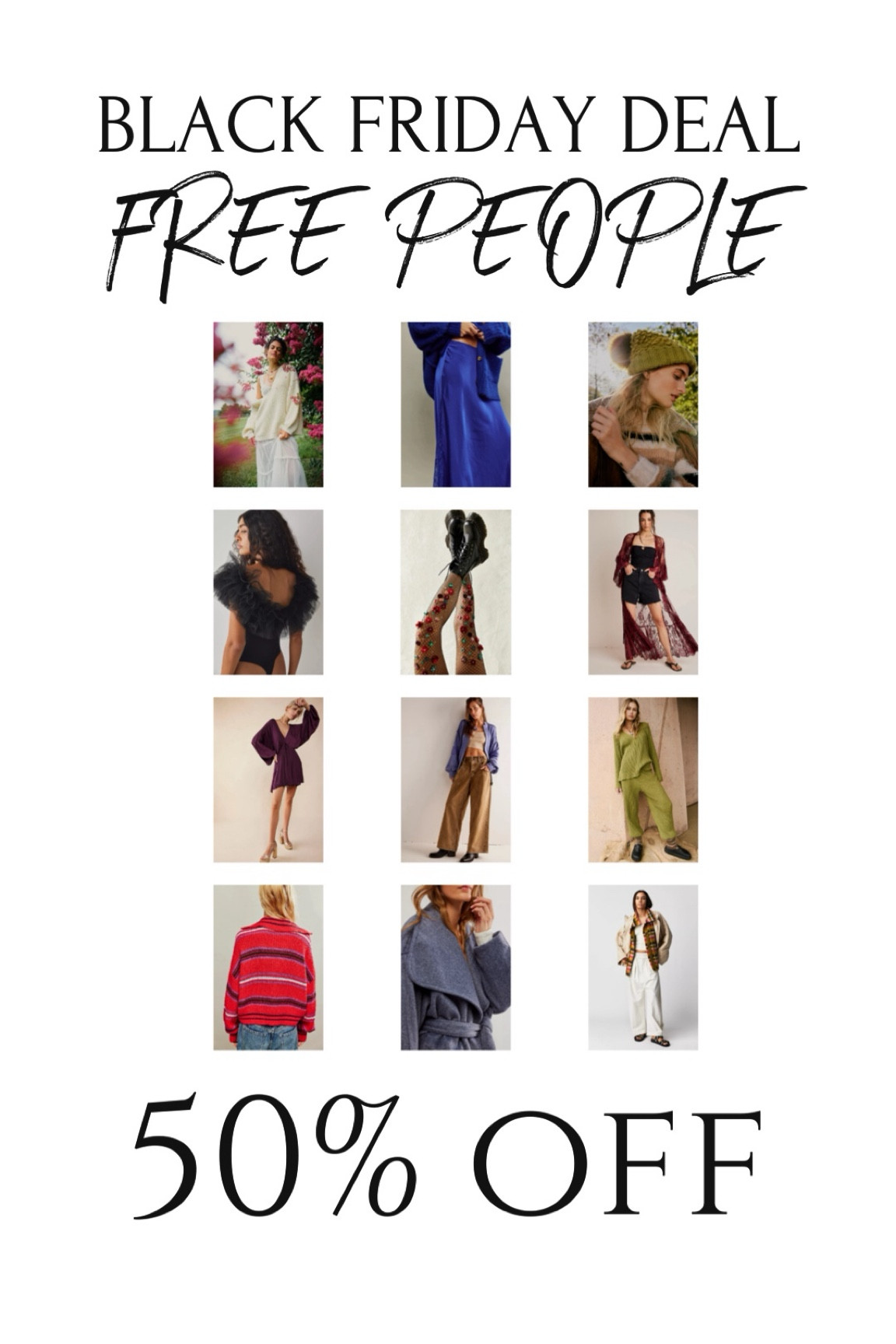 Black Friday deal free people 50% off 

#LTKsalealert #LTKstyletip #LTKCyberWeek