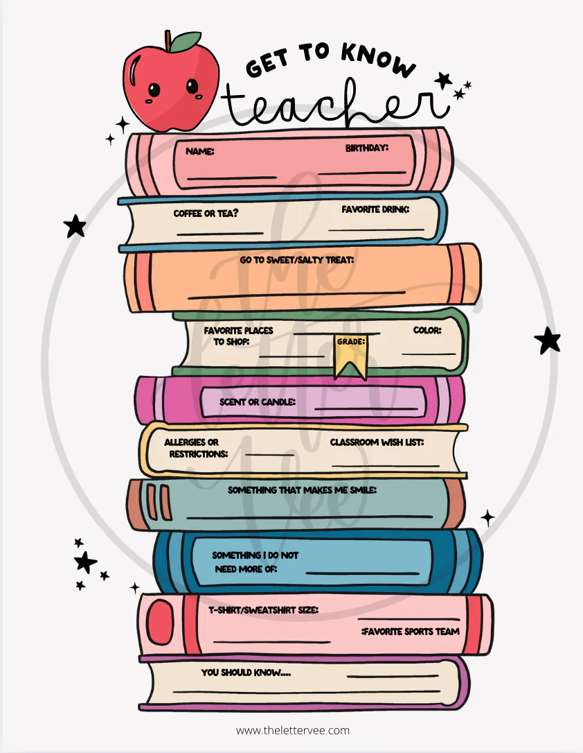 Get to know Teacher Printable | Printable Activity | The Letter Vee