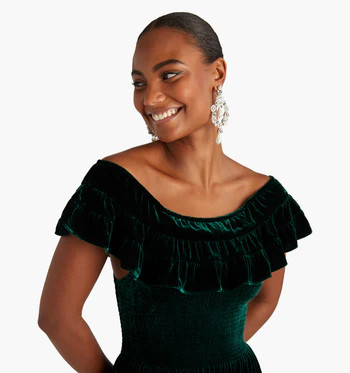 The Akilah Nap Dress - Emerald Velvet | Hill House Home