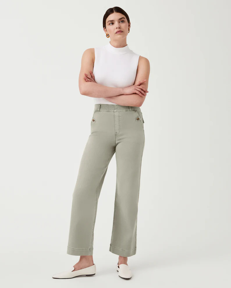 Stretch Twill Cropped Wide Leg Pant | Spanx