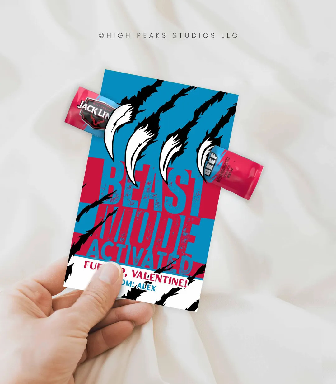 Beast Mode Valentine Meat Stick Holder, Tween Boy Printable, Beef Stick, Candy Free Classroom, Ed... | Etsy (US)