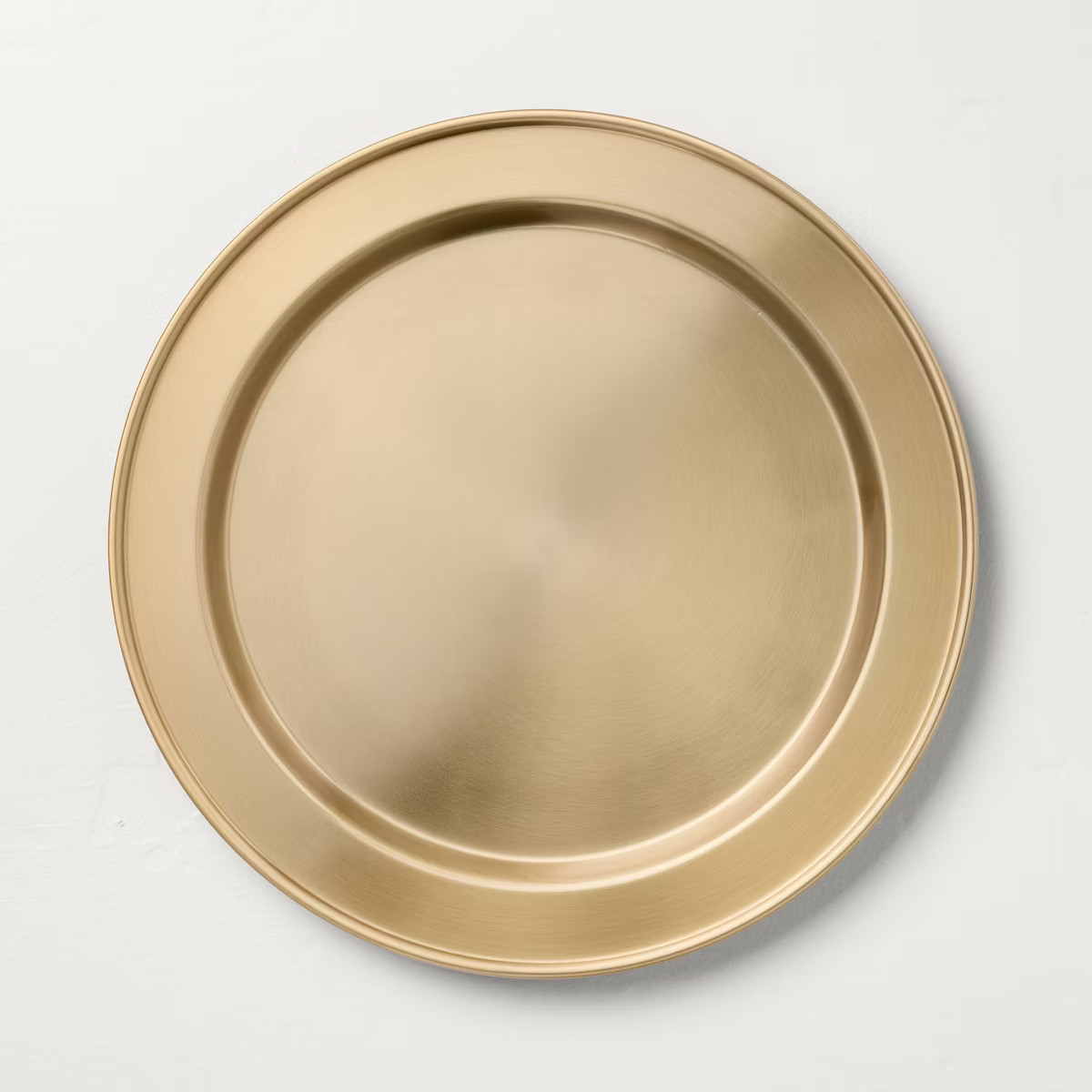 12" Brass Charger Plate Antique Finish - Hearth & Hand™ with Magnolia: Farmhouse Dinnerware, Ki... | Target