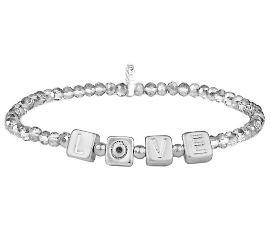Marlyn Schiff LOVE Crystal Beaded Stretch Bracelet - QVC.com | QVC
