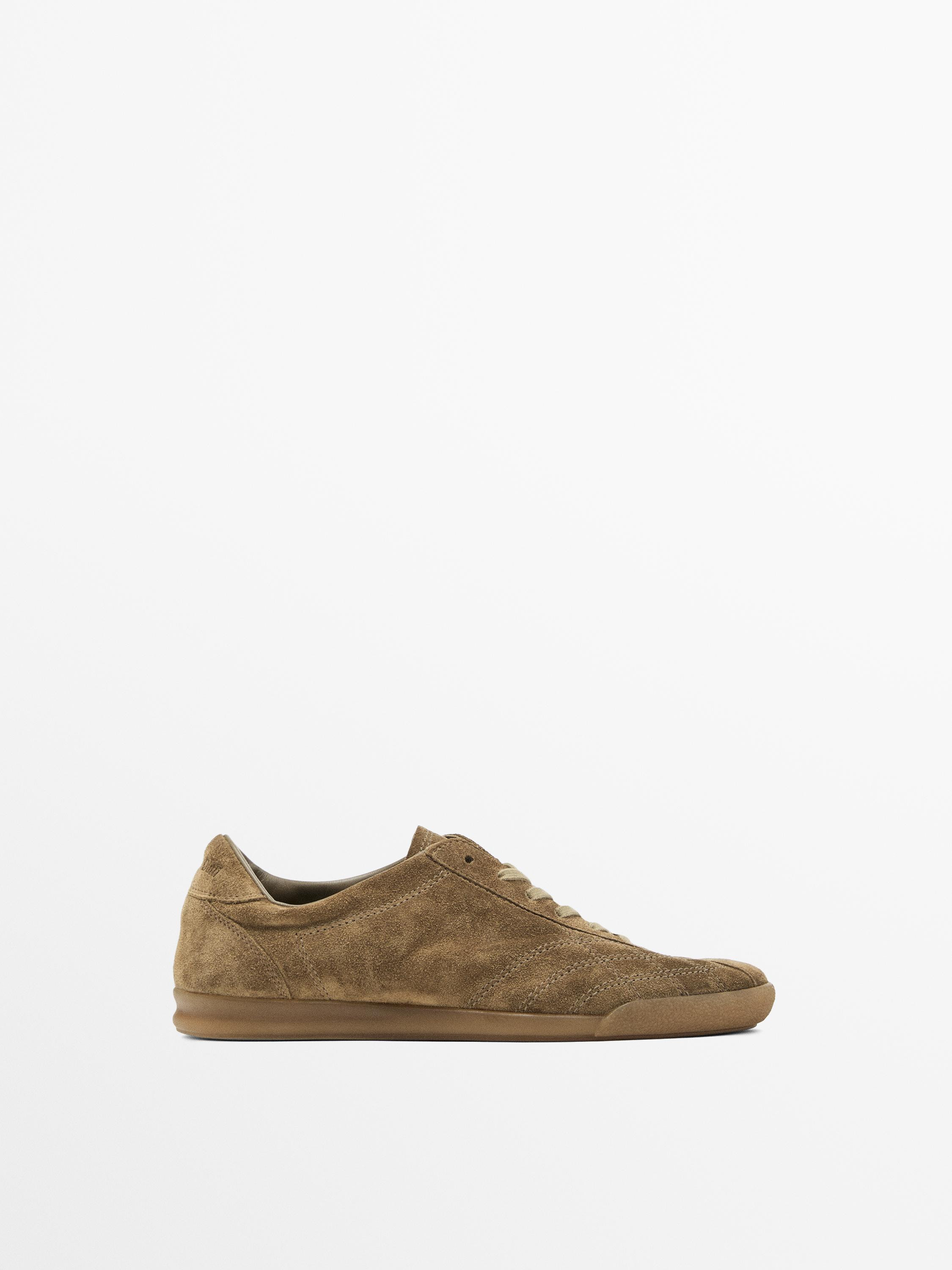 Split suede trainers | Massimo Dutti US