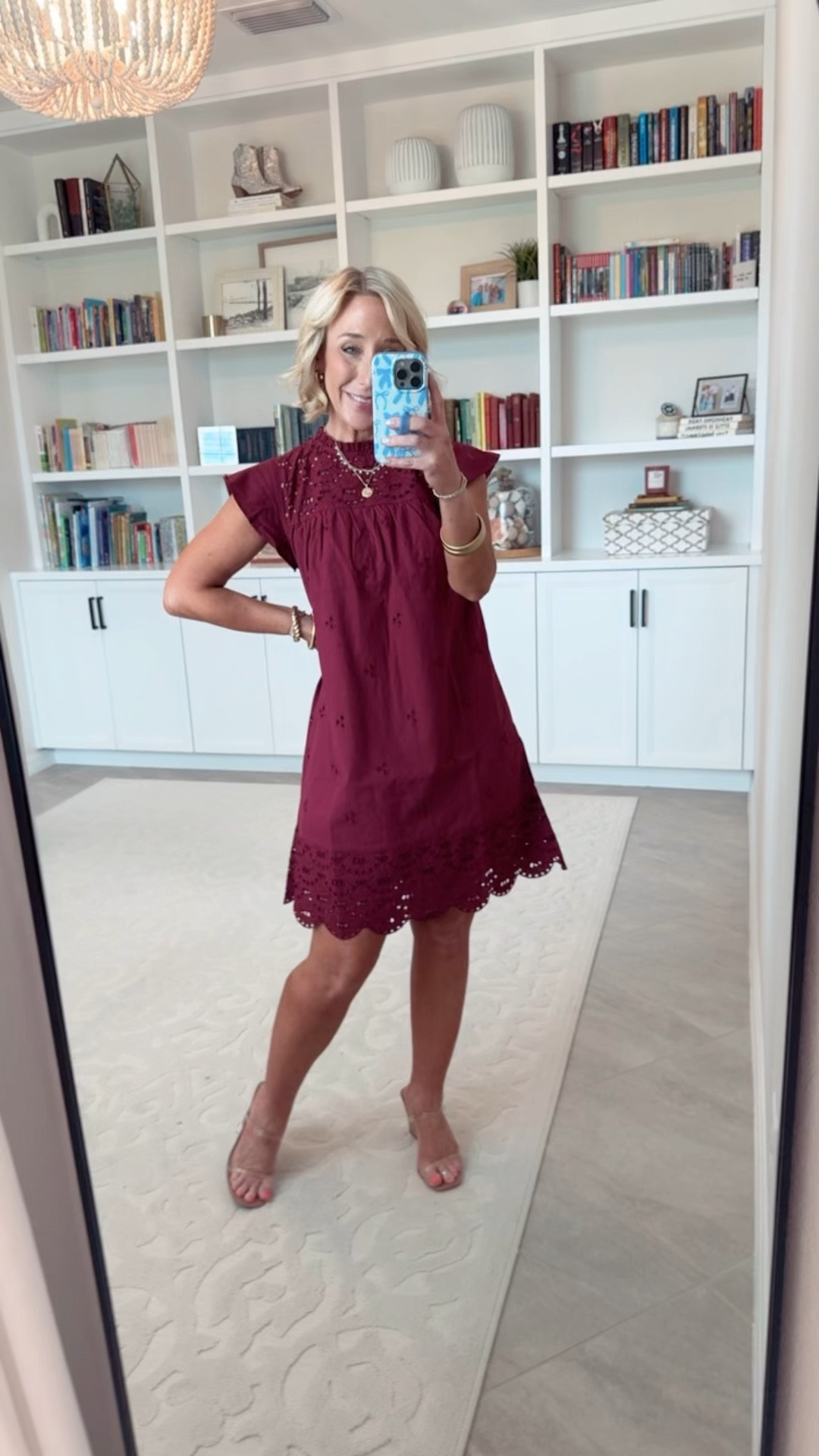 Walmart; new arrivals - part 1:
• Eyelet dress w/ flutter sleeves - size XS. $24.98. 3 colors.
* Sandals - tts. 

#LTKSeasonal #LTKOver40 #LTKFindsUnder50