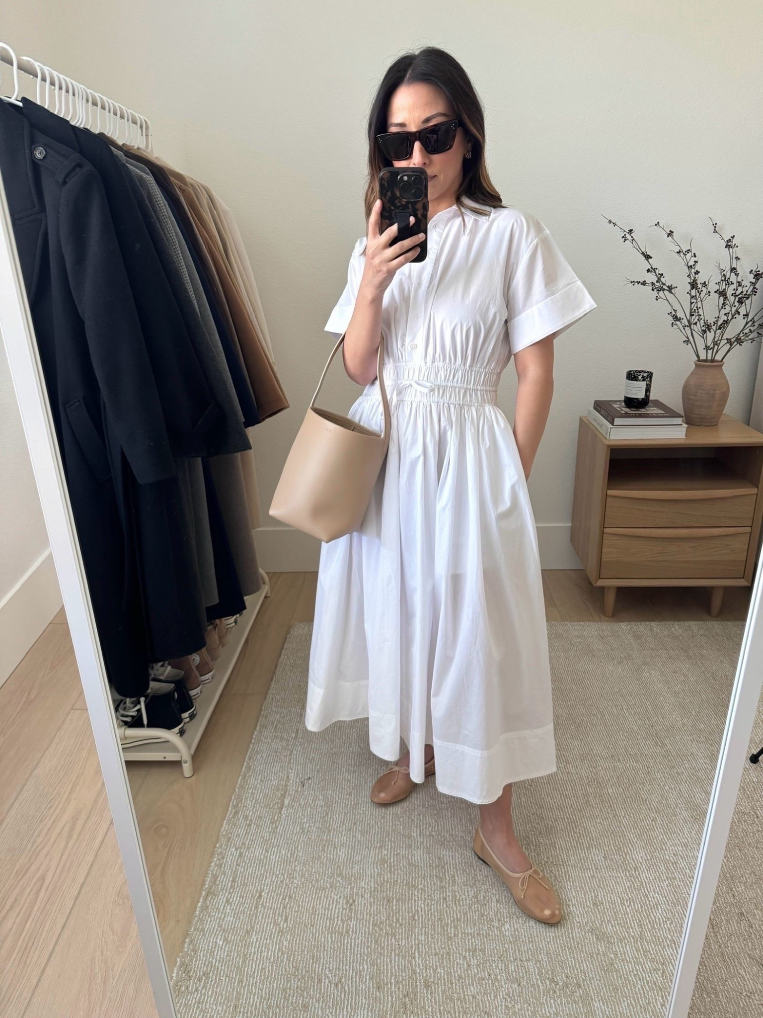 Classic shirt dress. Great fit for petites. Run tts. 

J.Crew shirtdress petite 0
Loeffler Randall flats 5
The Row Bag small
Celine sunglasses
Dorsey James necklace 15"
J.Crew earrings

Petite style, dresses, summer outfits, summer style 

#LTKPetite #LTKItBag #LTKShoeCrush