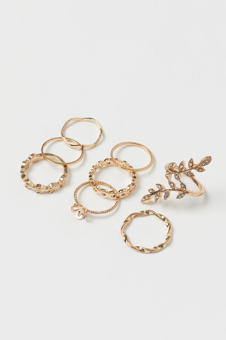 H & M - 8-pack Rings - Gold | H&M (US)