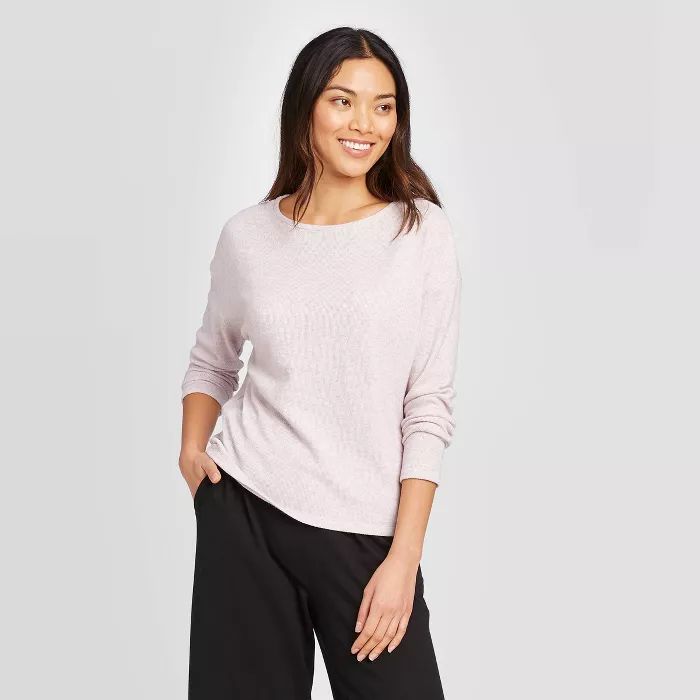 Women's Regular Fit Long Sleeve Crewneck Waffle Knit Top - A New Day™ | Target