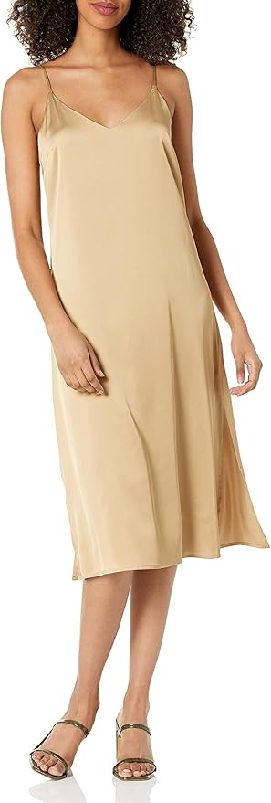 The Drop Women's Ana Silky V-Neck Midi Slip Dress | Amazon (US)