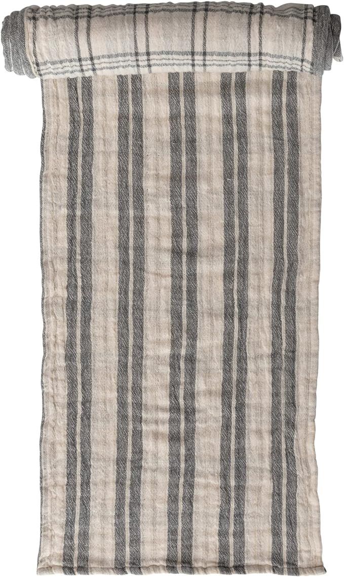 Amazon.com: Creative Co-Op Plaid Cotton Two-Sided Double Cloth, Cream and Charcoal Table Runners,... | Amazon (US)