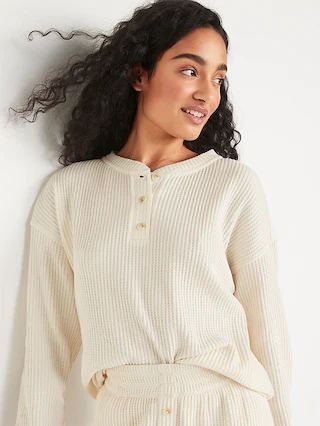 Thermal Henley Pajama Tunic Top for Women | Old Navy (US)