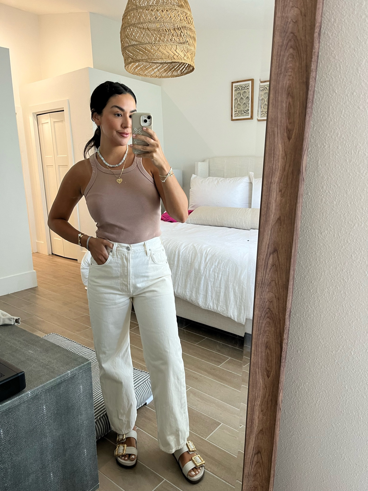 Capsule wardrobe
White jeans
Summer sandals
Top is old- linked my fave similar one from Abercrombie
Size down 1 or 2 sizes in jeans
Shoes I went up 1/2 size 

#LTKSeasonal #LTKunder100 #LTKstyletip