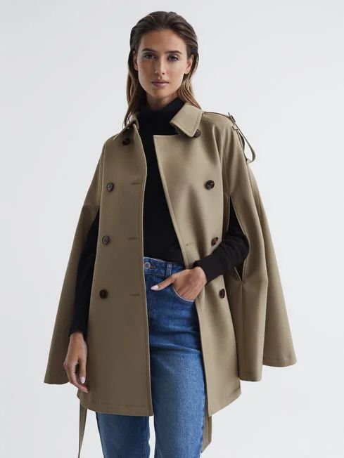 Trench Wool Blend Cape | Reiss (UK)