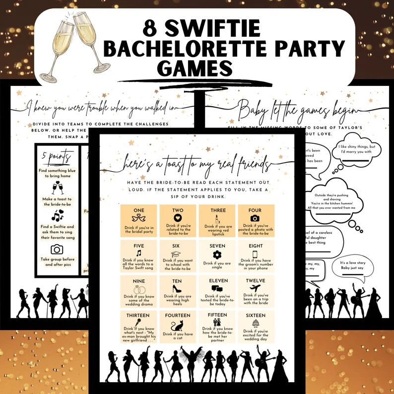 Bachelorette Party Games, T Swift Bachelorette Party, TS Games, Hen Party Games, Girls Night, Bri... | Etsy (US)