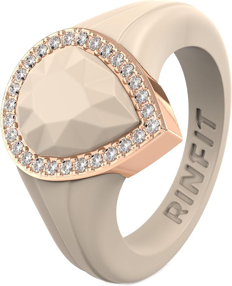 Rinfit Womens Silicone Wedding Ring - Anniversary Ring Women - Promise Rings for Her with Pear Me... | Amazon (US)