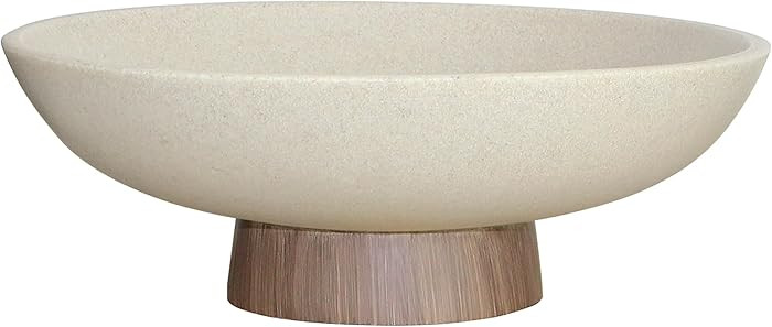 LIN CHUAN Modern Resin Pedestal Bowl – Large Fruit Bowl for Kitchen Counter, Catch All Tray for... | Amazon (US)