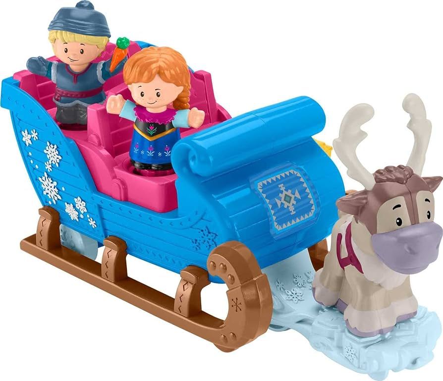 Disney Frozen Toddler Toys Little People Kristoff’s Sleigh Vehicle and Anna Figure Set for Pret... | Amazon (US)