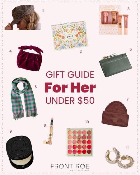A gift guide or products under $50 filled with gorg accessories and makeup 

#LTKHoliday #LTKunder100 #LTKGiftGuide