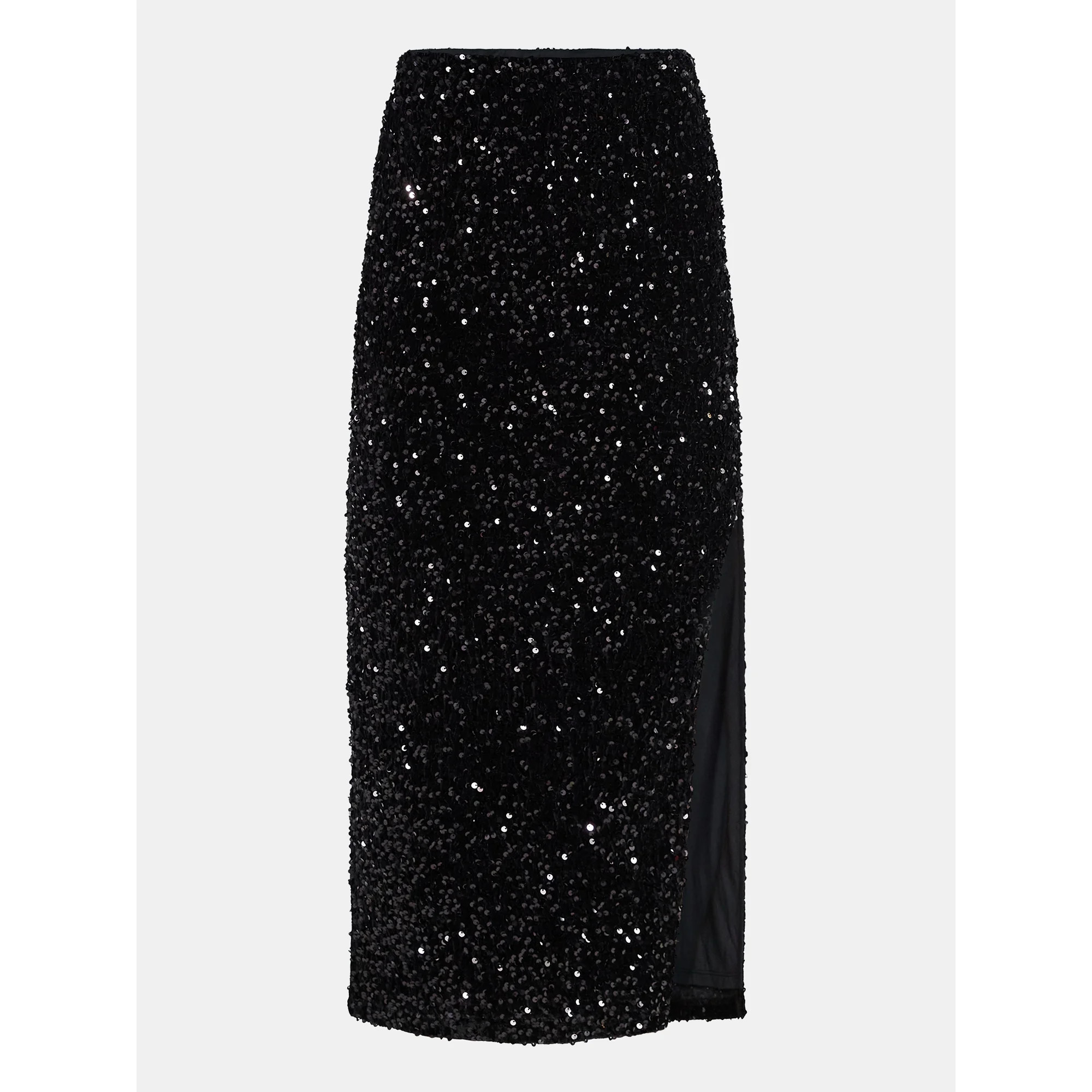 Madden NYC Women's Sequin Velour Maxi Skirt, Sizes XXS-XXL | Walmart (US)