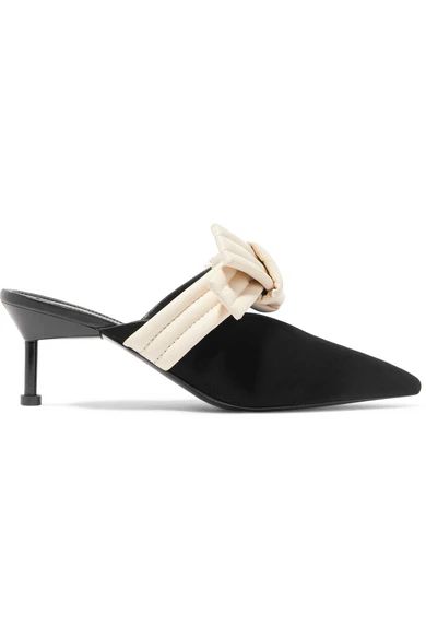 Bow-embellished suede mules | NET-A-PORTER (US)