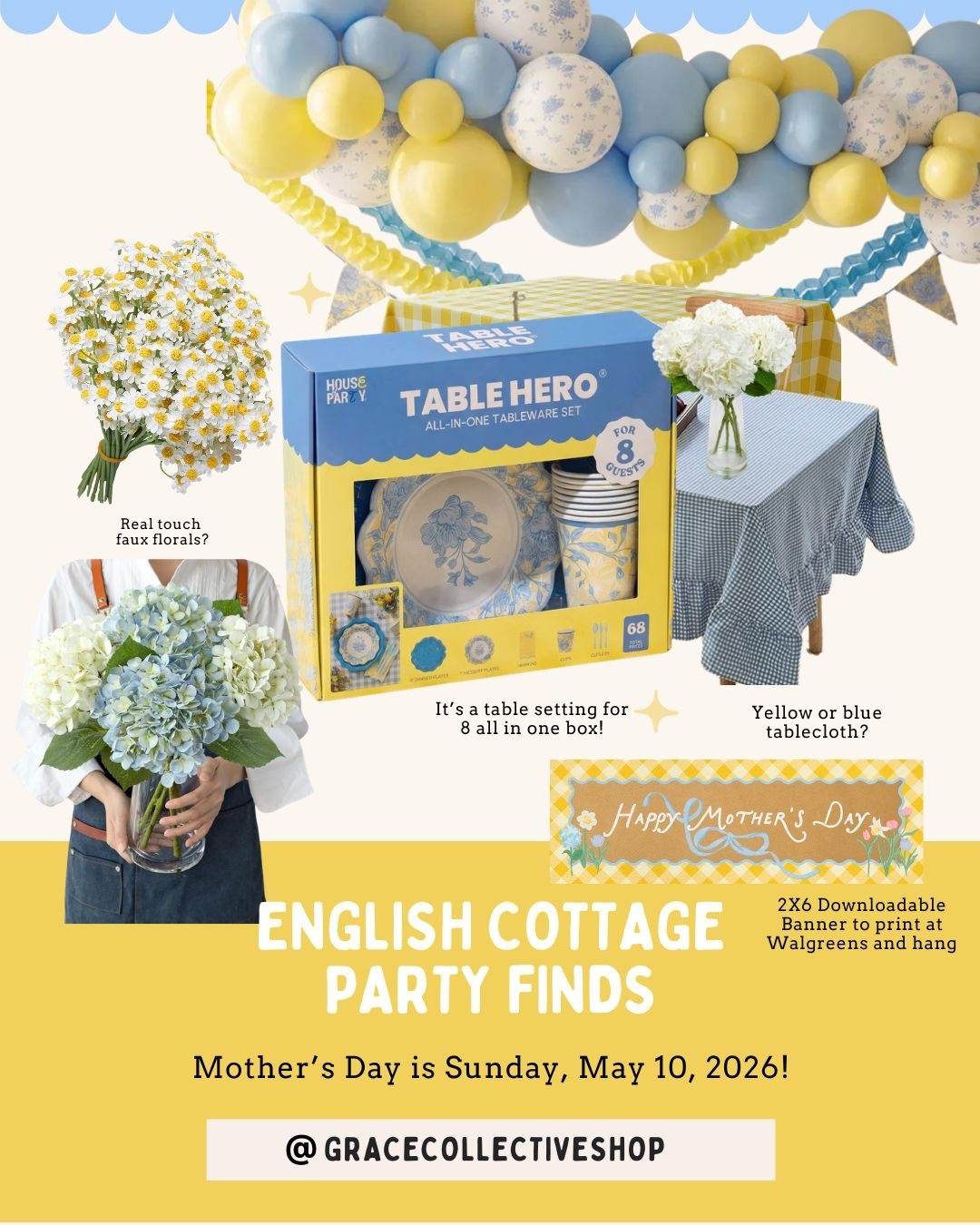 An English cottage style party fit for Mother’s Day! These all in one party kits and printable banners make it so easy!

#LTKHome #LTKfoodie #LTKMothersDay