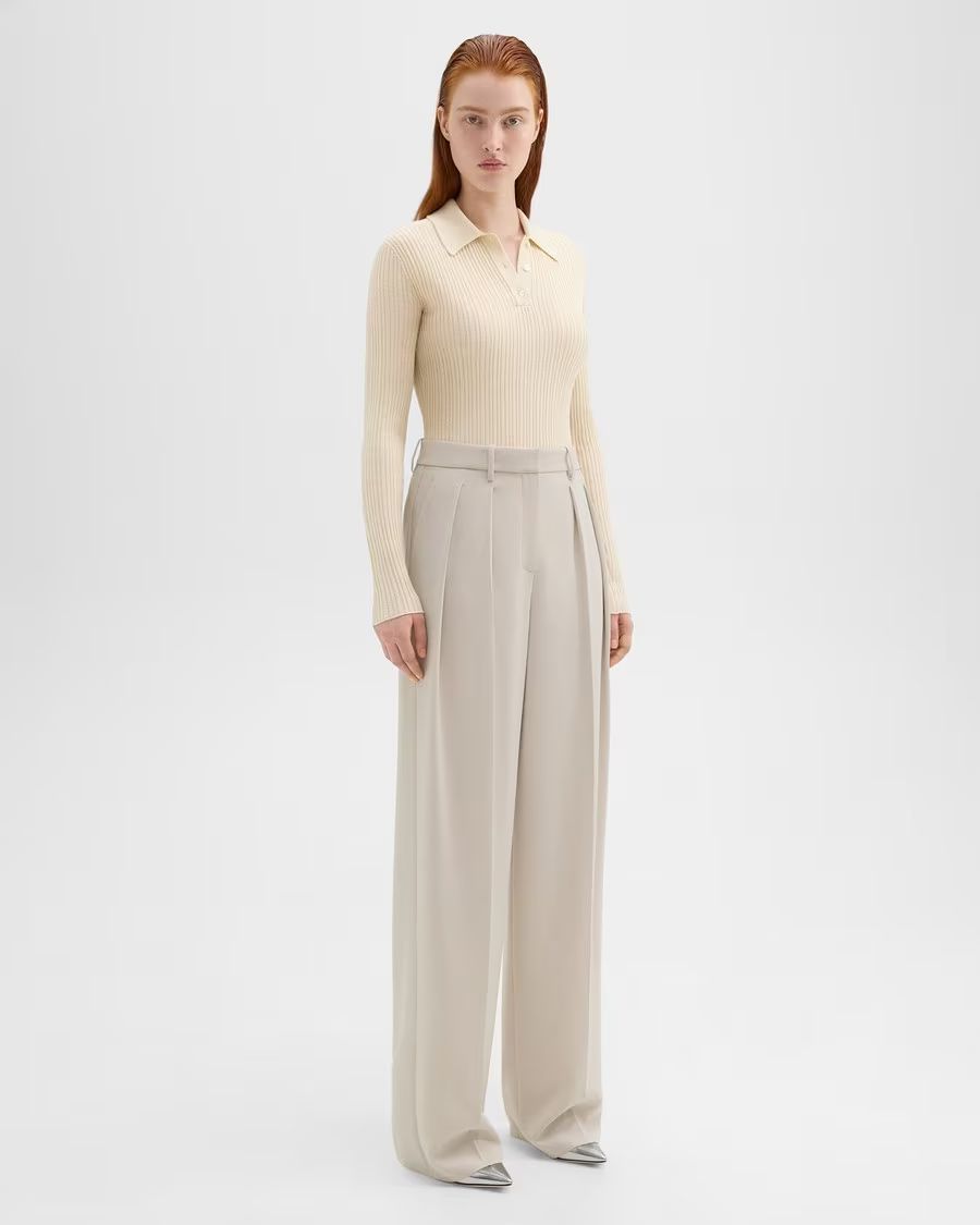 Double Pleat Pant in Admiral Crepe | Theory