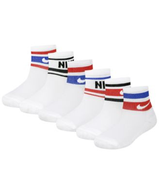 Boys' and Girls' 4-7 Varsity Cushioned Quarter Socks, 6-Pack | Macy's