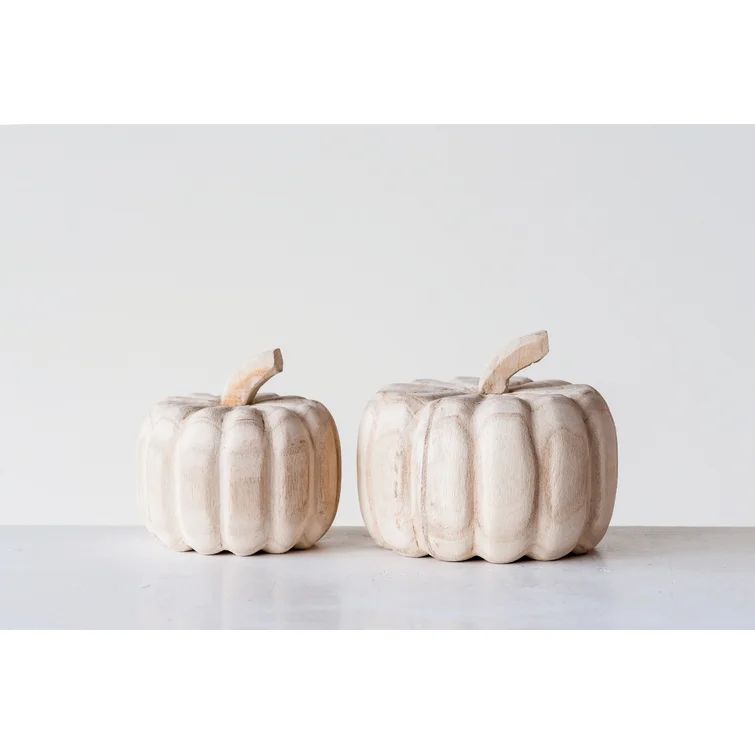 Hand-Carved Paulownia Wood Pumpkin | Wayfair Professional