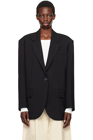 Black Oversized Wool Blazer | SSENSE
