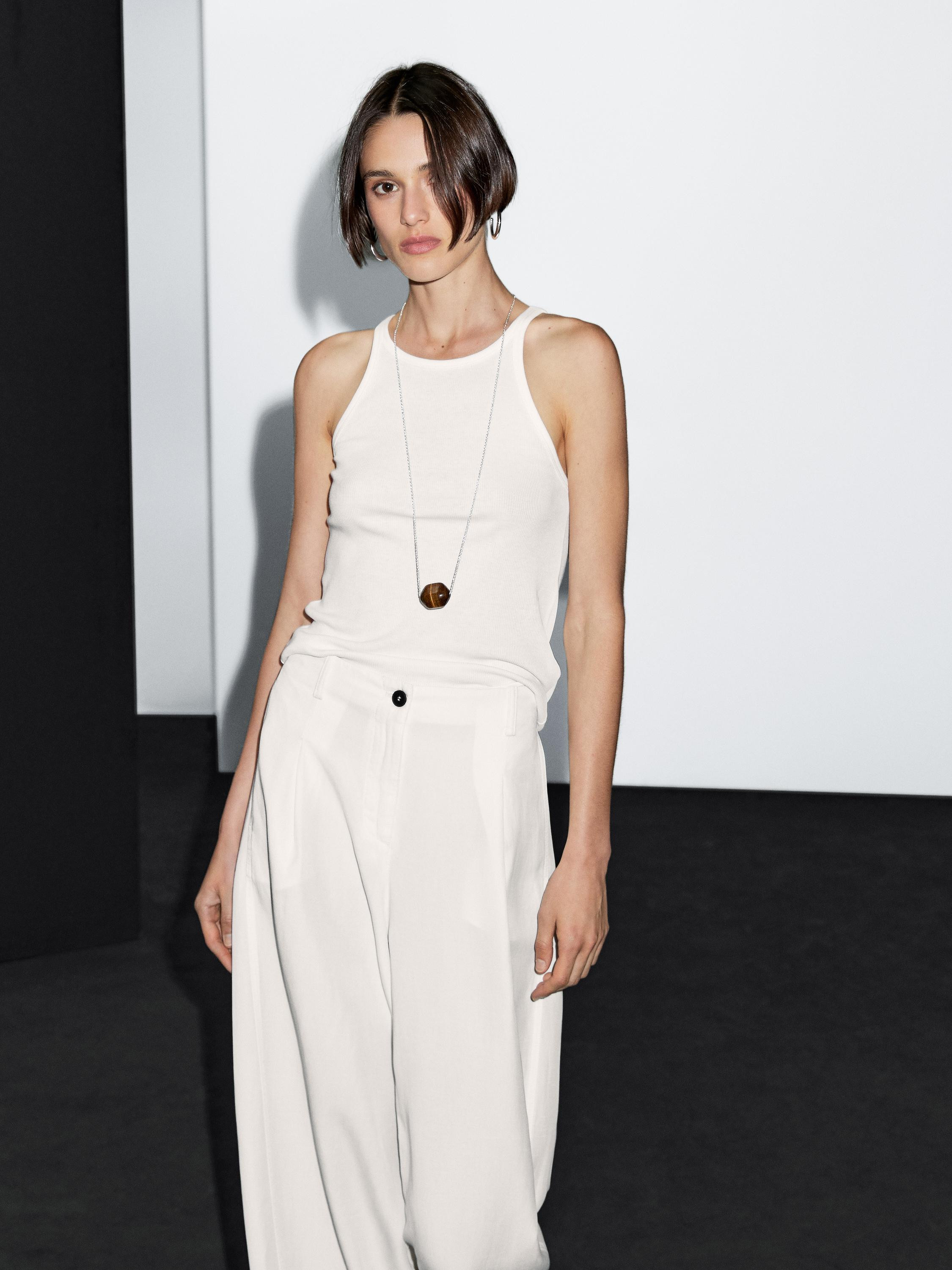 Fließende Hose im Barrel-Fit mit Ziernaht | Massimo Dutti DE