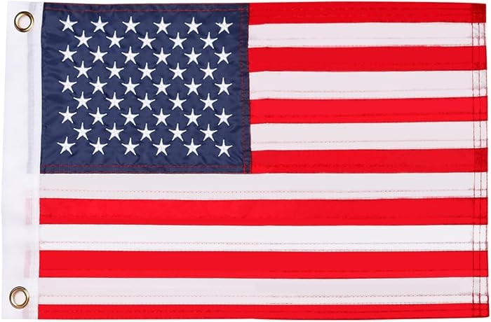 4th Of July Decorations,Small American Flag 12.5 x 18 Inch Heavy Duty Nylon With 2 Brass Grommets Embroidered Stars,Fourth of July Decorations,USA Boat Flag for Bike,Car,Boat,Memorial Day Decor | Amazon (US)