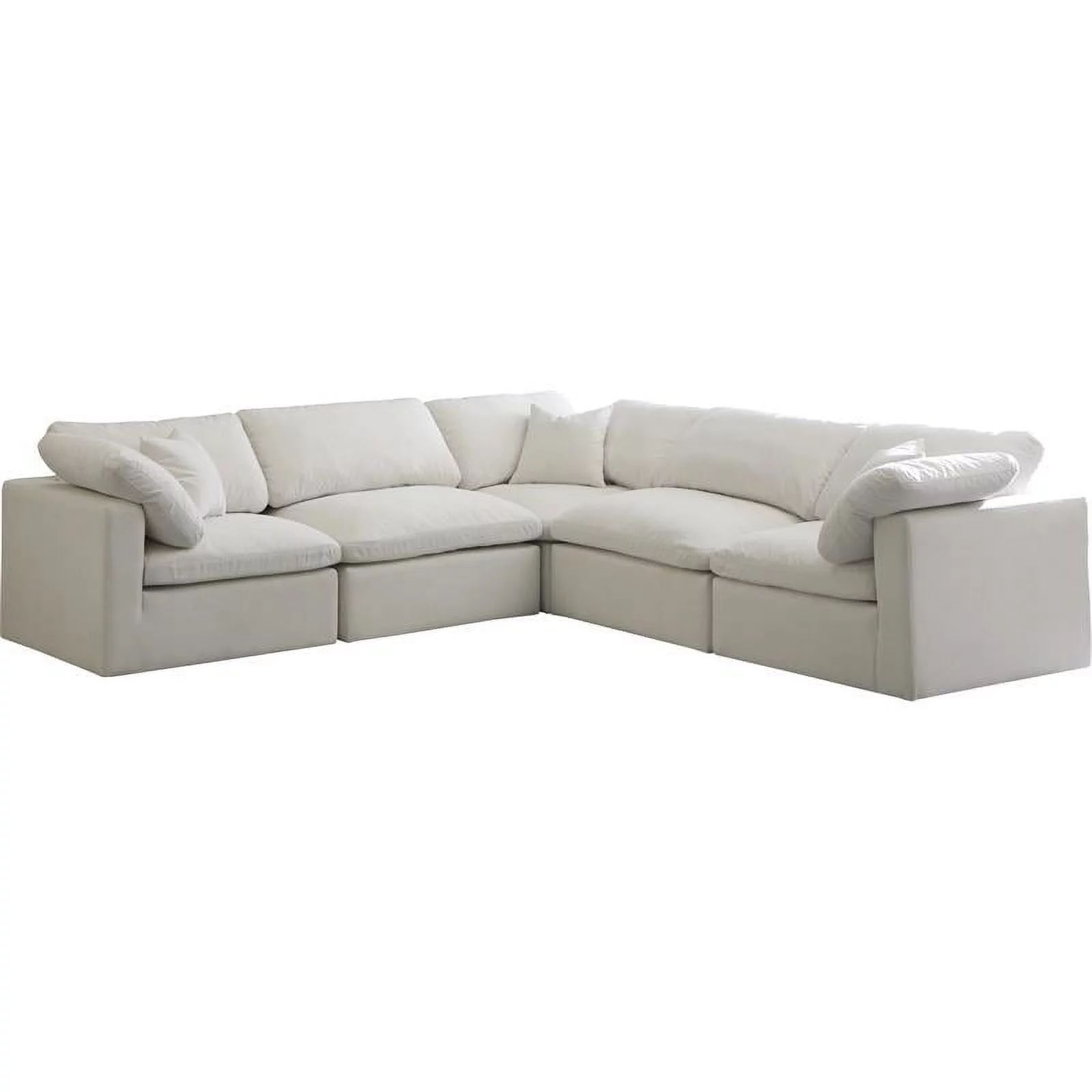 Meridian Furniture Plush Standard Cream Velvet Modular Sectional | Walmart (US)