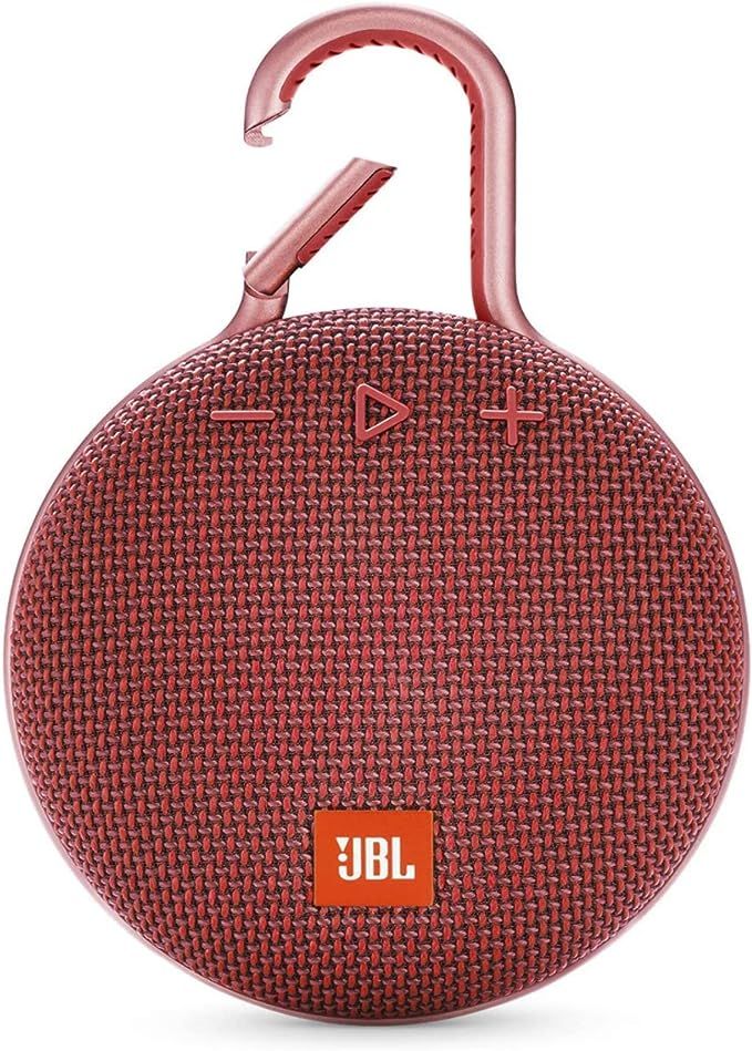 JBL Clip 3, Fiesta Red - Waterproof, Durable & Portable Bluetooth Speaker - Up to 10 Hours of Pla... | Amazon (US)