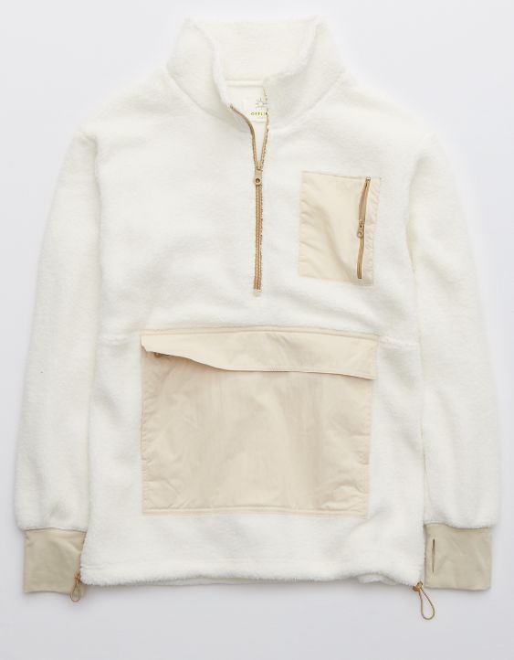 OFFLINE Sherpa Nylon Quarter Zip Jacket | American Eagle Outfitters (US & CA)