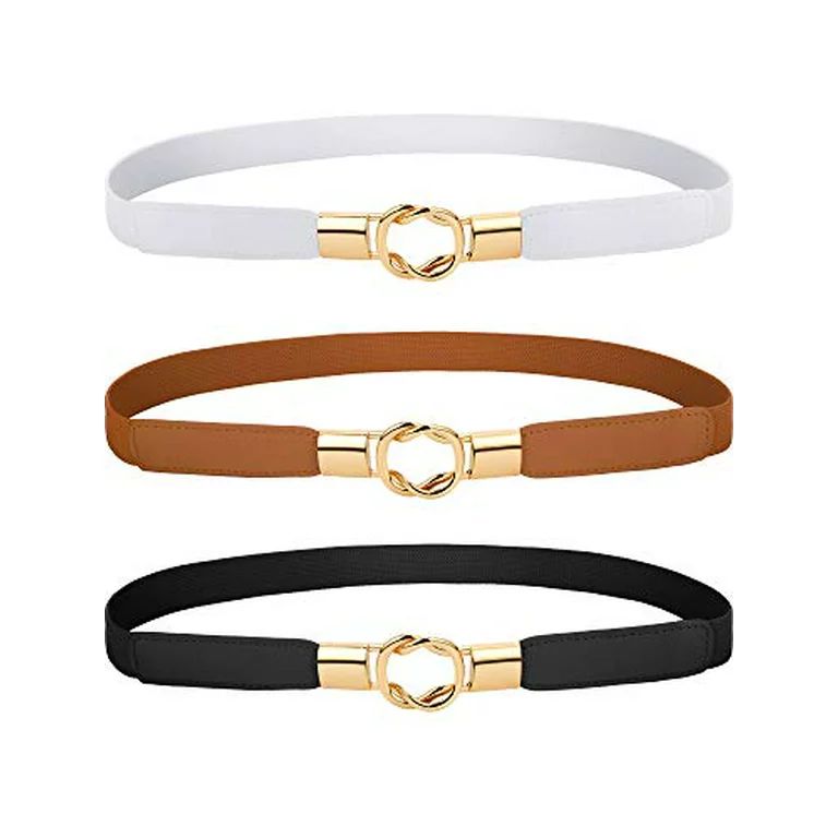 3 Pieces Women Skinny Waist Belt Elastic Thin Belt Waist Cinch Belt for Women Girls Accessories (... | Walmart (US)