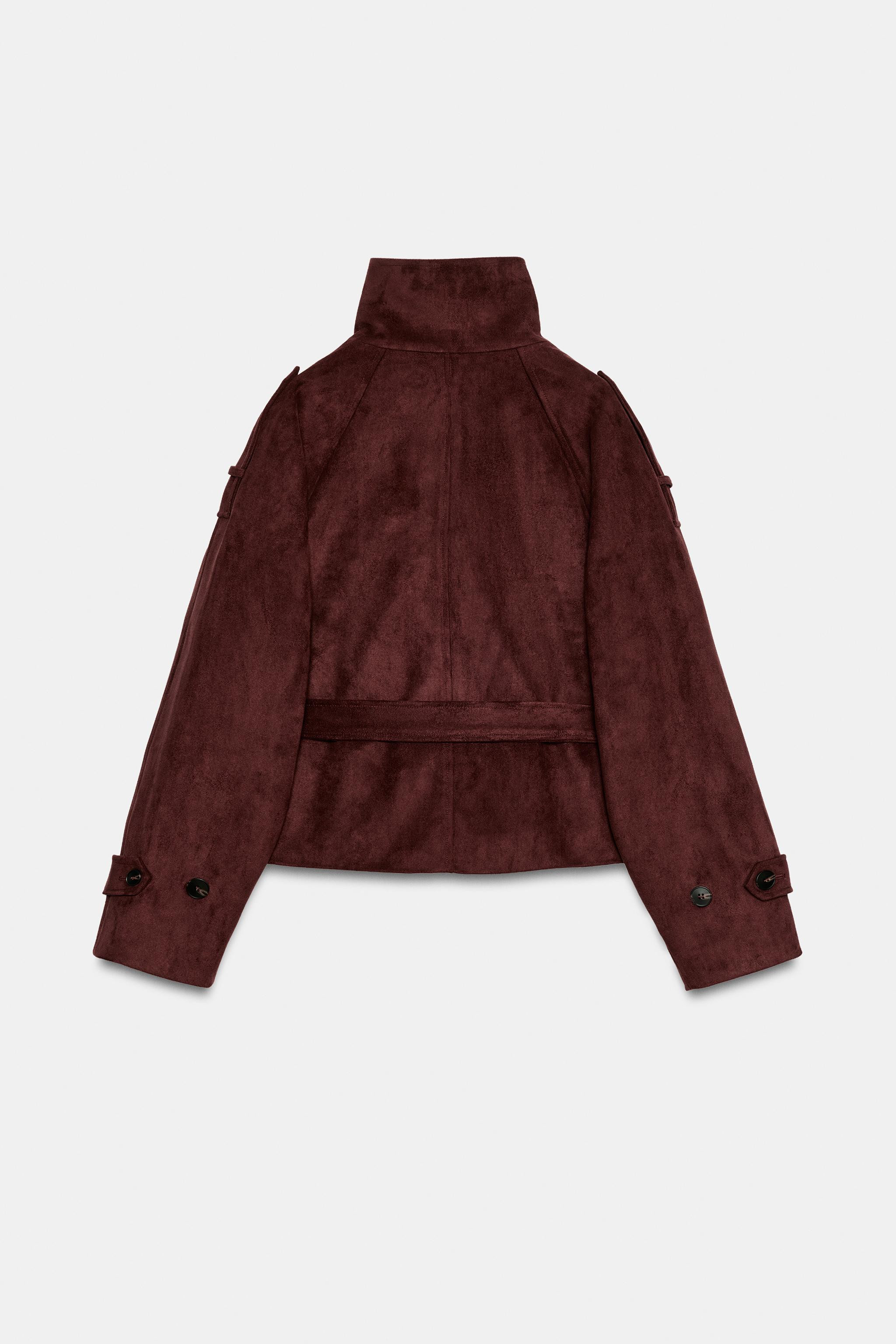 Jacke in Wildlederoptik mit Gürtel | Zara DE