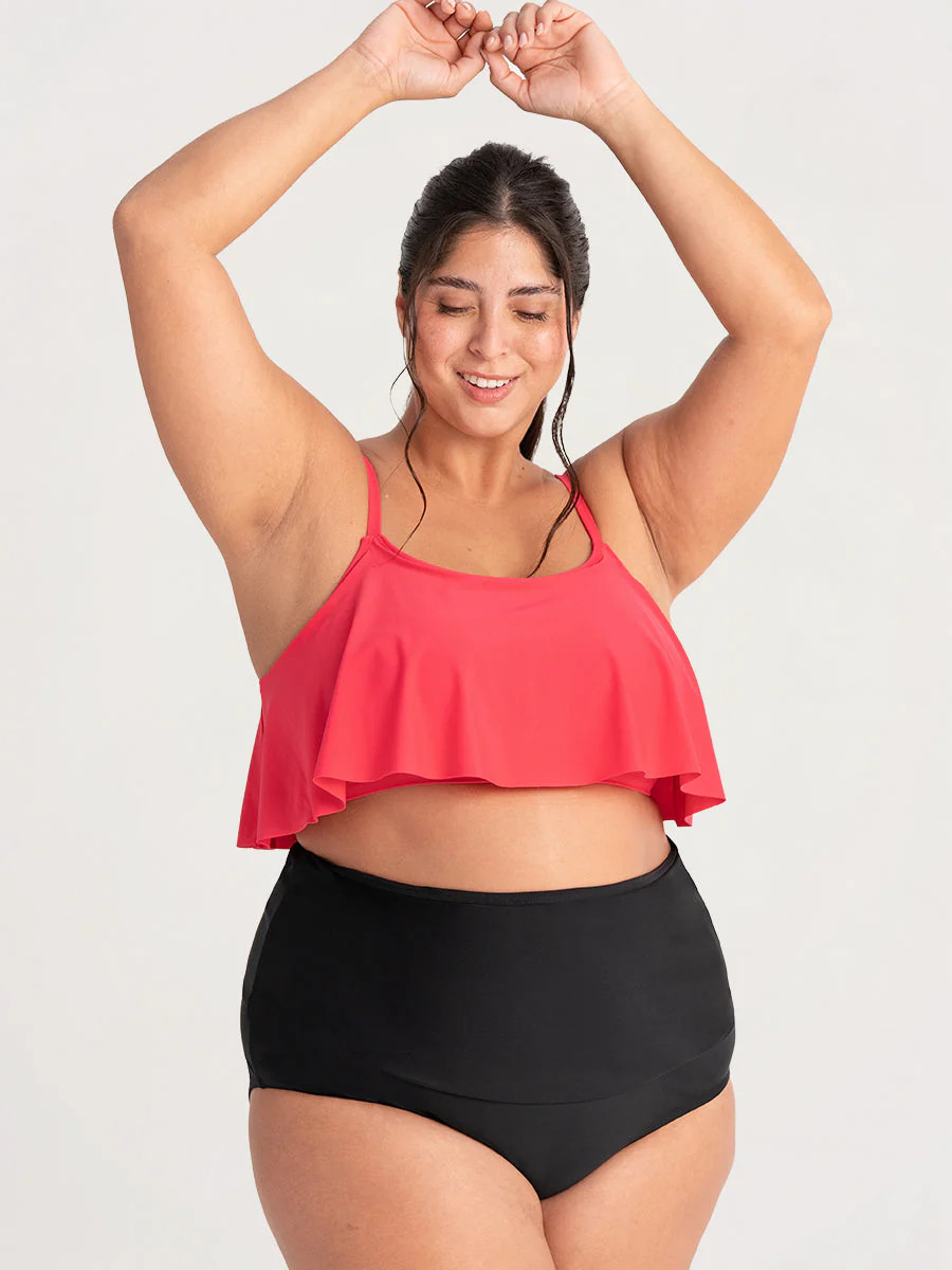 Bundle Shapermint Essentials - 1 Swim Bottom + 1 Ruffled Bikini Top | Shapermint