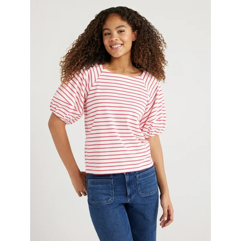 Free Assembly Women’s Balloon Sleeve Tee, Sizes XS-XXL | Walmart (US)