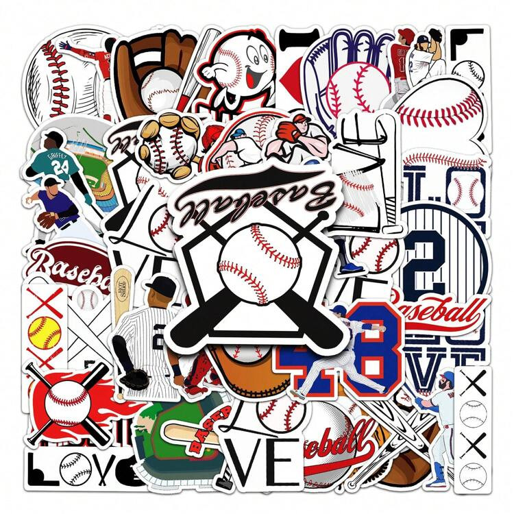 50pcs Baseball Sports Theme Graffiti Stickers For Luggage Back To School | SHEIN