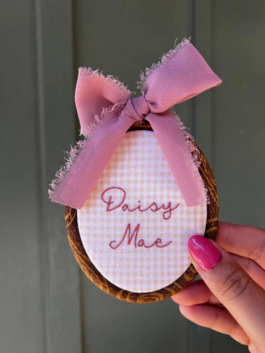 Custom 4x4.5-inch Hand Embroidered Gingham Hoop - 100% cotton Gingham Fabric stitched with High Q... | Etsy (US)