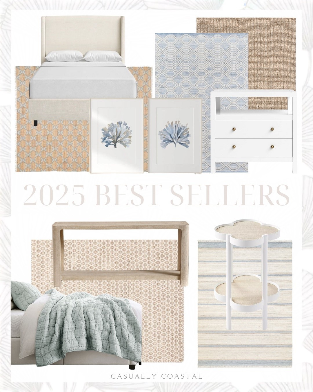Your most shopped home pieces in 2025! ✨ Many of these are currently on sale! 
——
Coastal home decor, coastal decor, coastal quilt, pottery barn cloud quilt, pottery barn bedding, coastal bedding, coastal rug, chunky wool jute rug, neutral rug, pottery barn rug, wayfair rug, blue rug, 8x10 rug, 9x12 rug, 5x8 rug, 2x3 rug, 10x13 rugs, dining room rugs, bedroom rugs, living room rugs, geometric indoor rug, wool rug, coastal bed, Tilly upholstered bed, white beds, pottery barn rug, striped outdoor performance rug, indoor/outdoor rugs, martini table, side table, living room furniture, bedroom furniture, Serena & lily rug, 2 drawer nightstand, wayfair nightstand, console table, entryway table, entryway furniture? white nightstands, nightstands with shelf, nightstands with drawers, light blue seaweed art, coastal wall art, Etsy art, coastal wall decor, beach house furniture, striped rugs, blue & white artwork 

#LTKSaleAlert #LTKHome #LTKFindsUnder100