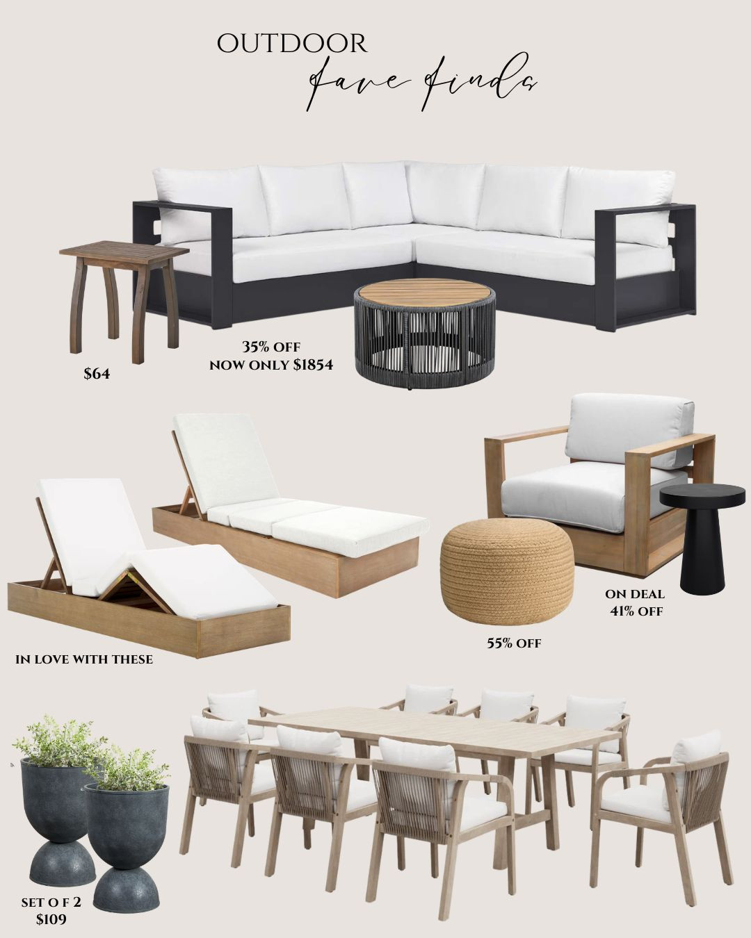 #Ad - Make your patio look designer for less by shopping @wayfair ! These pieces look incredible. They look so high end but for a great price! #wishyouwerehere, #outdoor, #Wayfair, #WayfairPartner

#LTKSaleAlert #LTKSeasonal #LTKHome