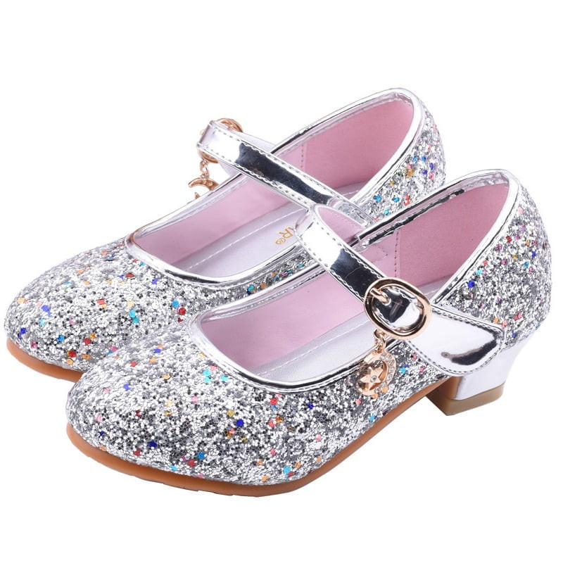 URMAGIC Flower Girls Mary Jane Bridesmaids Dress Shoes Toddler Kids Wedding Party Sparkle High He... | Walmart (US)